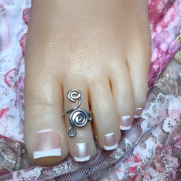 Toe Ring-Adjustable Sterling Silver Toe Ring- Midi Ring - Unique Free Spirit #35 - Picture 2 of 7